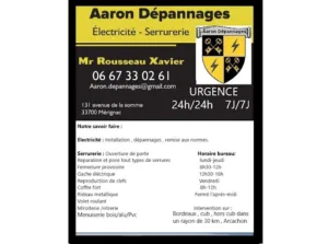 Aaron Depannages Electricite Serrurerie à Mérignac