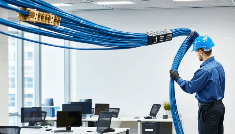Comment passer une gaine fibre optique duplex jusqu’au bureau sans effectuer des rayons trop serrés ?