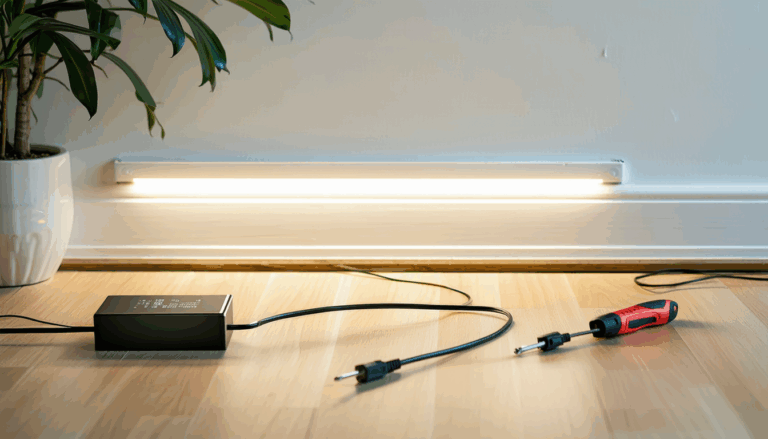 Installer un transformateur 12 V pour ruban LED derrière une plinthe démontable